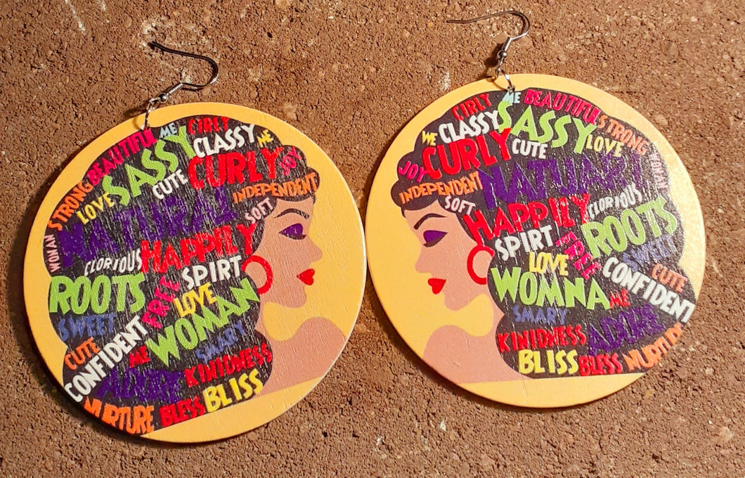 Afrocentric Diva Wooden Earrings Kargo Fresh