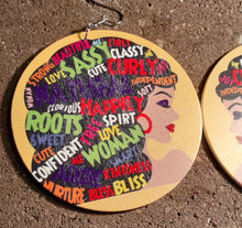 Load image into Gallery viewer, Afrocentric Diva Wooden Earrings Kargo Fresh
