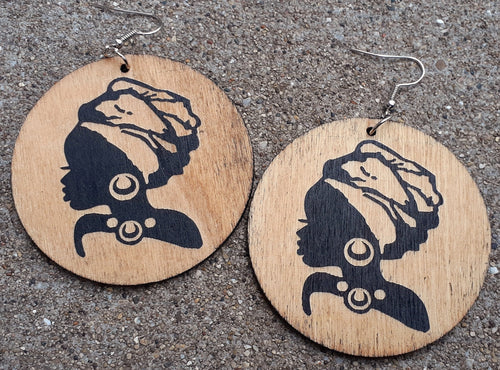 Afrocentric Princess Wooden Earrings Kargo Fresh