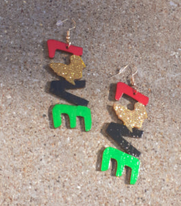 Afrocentric RBG LOVE Earrings Kargo Fresh