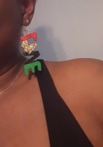 Afrocentric RBG LOVE Earrings Kargo Fresh