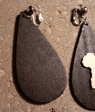Load image into Gallery viewer, Afrocentric Wooden AFRICA Clip On Earrings Kargo Fresh
