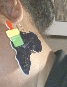 Afrocentric Wooden AFRICA Earrings Kargo Fresh