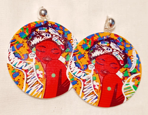 Afrocentric Wooden  Clip On Earrings Kargo Fresh