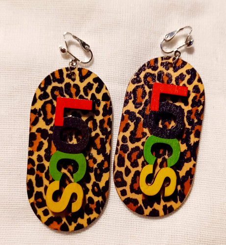 Afrocentric Wooden  Clip On Earrings Kargo Fresh