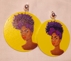 Afrocentric Wooden  Clip On Earrings Kargo Fresh