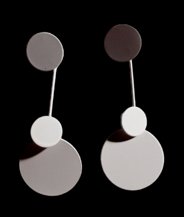 All white pop art metal earrings Kargo Fresh