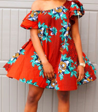 Load image into Gallery viewer, Ankara Baby Doll Mini Dress M/L Kargo Fresh
