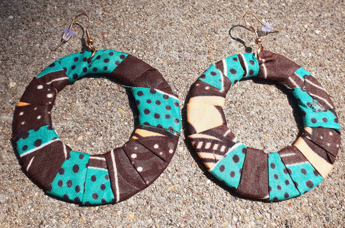 Ankara Print Africa Hoop Earrings Kargo Fresh