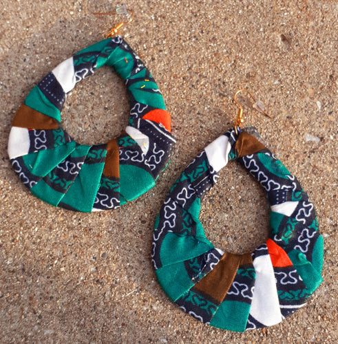 Ankara Print Africa Hoop Earrings Kargo Fresh