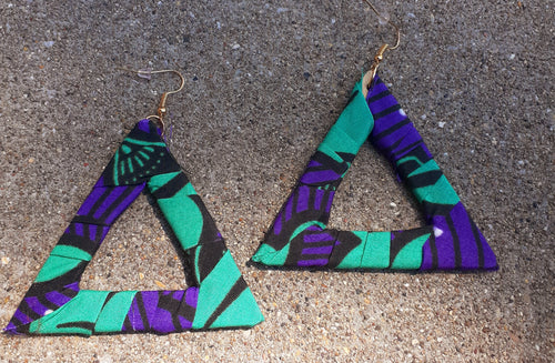 Ankara Print Triangle Earrings Kargo Fresh