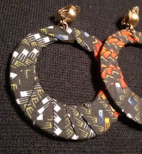 Load image into Gallery viewer, Ankara fabric Covered Clip on Hoop Earrings Kargo Fresh
