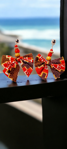 Ankara fabric clip on hoops Kargo Fresh