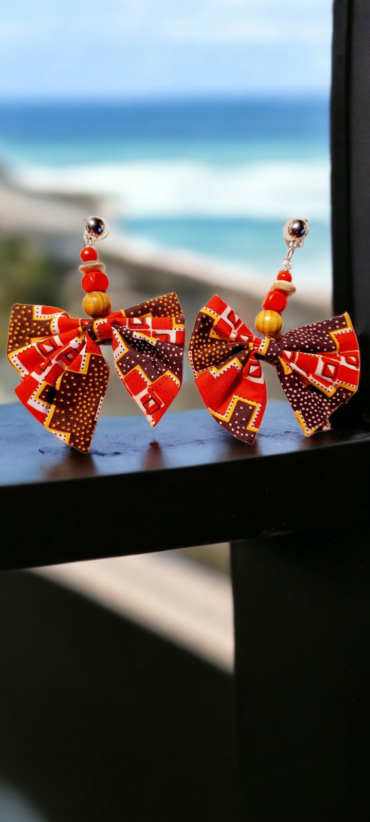 Ankara fabric clip on hoops Kargo Fresh