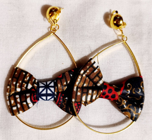 Ankara fabric clip on hoops Kargo Fresh