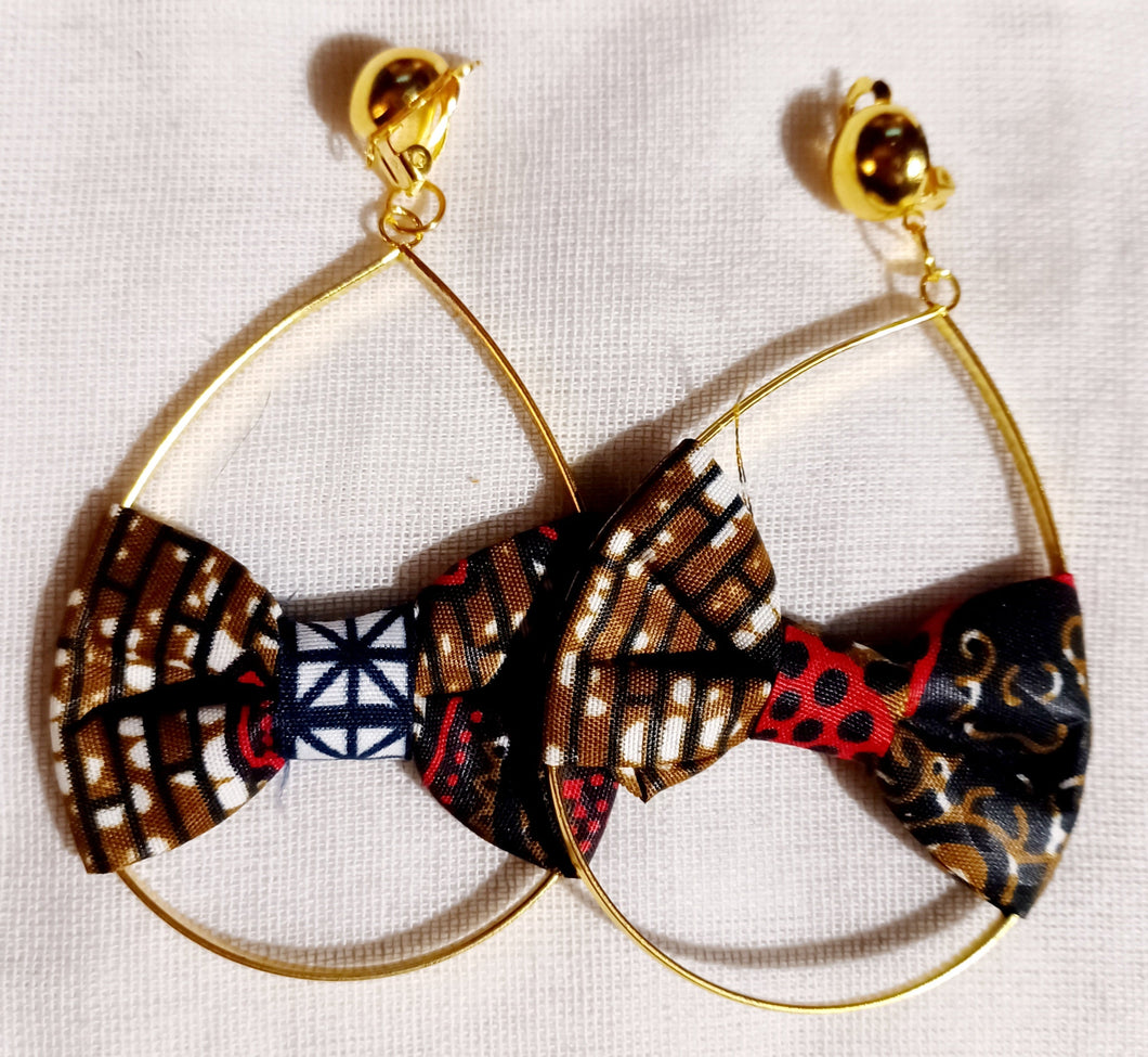 Ankara fabric clip on hoops Kargo Fresh