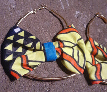 Load image into Gallery viewer, Ankara print Heart Hoop Earrings Kargo Fresh
