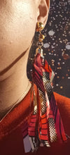 Load image into Gallery viewer, Ankara tassel fabric clip on hoops Kargo Fresh
