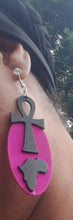Load image into Gallery viewer, Ankh &amp; Africa Afrocentric wooden Earrings Kargo Fresh
