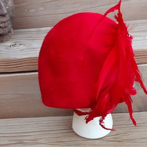Antique 1950s Era Glam Handmade Wool and Feather Hat Kargo Fresh