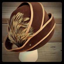 Load image into Gallery viewer, Antique 1950s Era Glam Handmade Wool and Feather Hat Kargo Fresh
