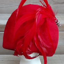Load image into Gallery viewer, Antique 1950s Era Glam Handmade Wool and Feather Hat Kargo Fresh
