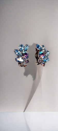 Antique Weiss Rhinestone Clip on Earrings Kargo Fresh