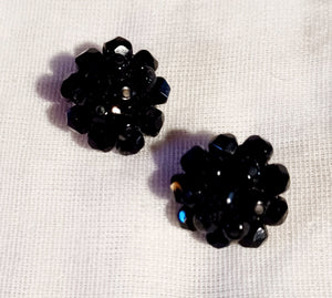 Antique black crystal stud clip on earrings Kargo Fresh