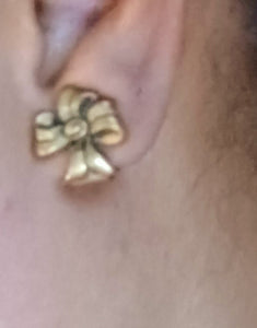 Antique copper bow clip on earrings 1940s Kargo Fresh