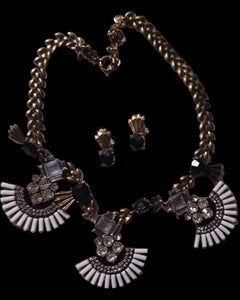 Art deco necklace set with clip on earrings Kargo Fresh