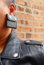 Load image into Gallery viewer, Avant garde biker pocket clip on earrings handmade Kargo Fresh
