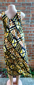 Beautiful Mudcloth Print Midi  Kaftan and earrings set  Free Size Kargo Fresh