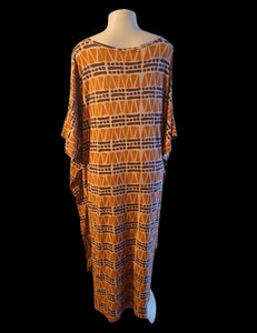 Beautiful Mudcloth print Jersey knit Kaftan Free Size Kargo Fresh