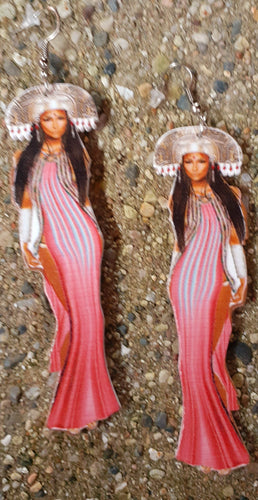Beautiful Queen Image Wooden Earrings Kargo Fresh
