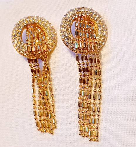 Beautiful Rhinestone Large Runway Clip On Earrings Kargo Fresh