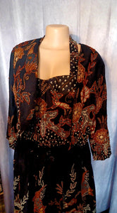 Beautiful Vintage Batik Halter Dress and Balero Set New L Kargo Fresh