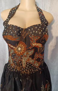 Beautiful Vintage Batik Halter Dress and Balero Set New L Kargo Fresh