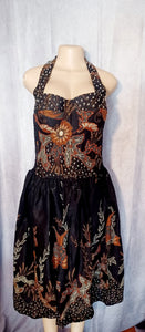 Beautiful Vintage Batik Halter Dress and Balero Set New L Kargo Fresh