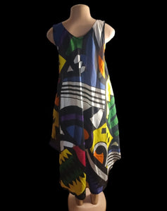 Beautiful abstract print kaftan dress new free size Kargo Fresh