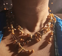 Load image into Gallery viewer, Beautiful boho hand blown glass bead necklace and clip on earrings Kargo Fresh
