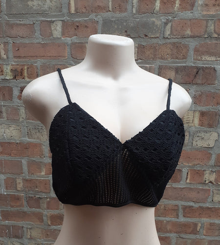 Black Crochet Bralet Top Large Kargo Fresh