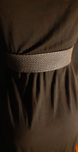 Load image into Gallery viewer, Black Knit Midi dress and Vintage Wide Woven Belt Size XS Kargo Fresh
