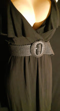 Load image into Gallery viewer, Black Knit Midi dress and Vintage Wide Woven Belt Size XS Kargo Fresh
