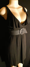 Load image into Gallery viewer, Black Knit Midi dress and Vintage Wide Woven Belt Size XS Kargo Fresh
