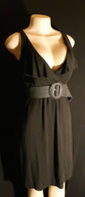 Load image into Gallery viewer, Black Knit Midi dress and Vintage Wide Woven Belt Size XS Kargo Fresh
