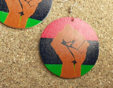 Load image into Gallery viewer, Black Power Fist Afrocentric Earrings Kargo Fresh
