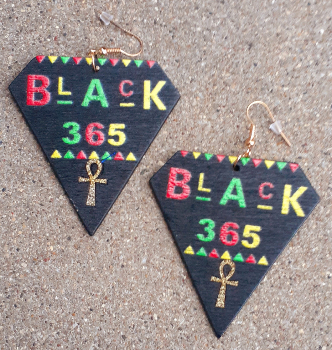 Black Pride 365 Wooden Statement Earrings Kargo Fresh