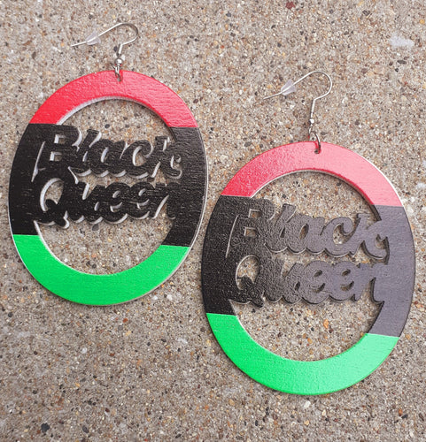 Black Queen Statement RBG wooden Earrings Kargo Fresh