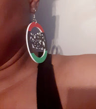 Load image into Gallery viewer, Black Queen Statement RBG wooden Earrings Kargo Fresh
