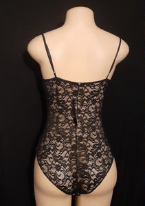 Black Stretch Lace  Bodysuit Size Small Kargo Fresh
